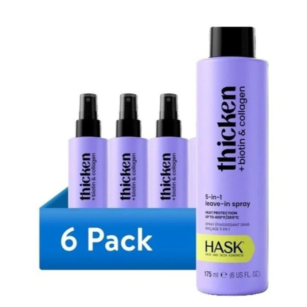 (6 pack) Hask Biotin Boost Thickening 5-in-1 Leave-in Spray, 6 fl oz